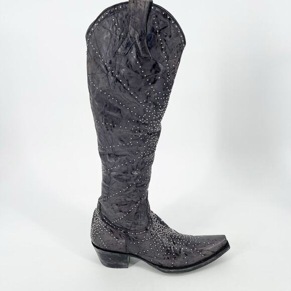 Old Gringo Gray Celina Crystal Studded Knee High Western Cowgirl Boot size 7 - Picture 4 of 14